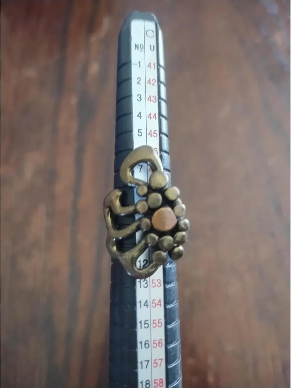 Vintage Mid Century Modern Modernist Brutalist Abstract Bronze Ring‎ Size 5